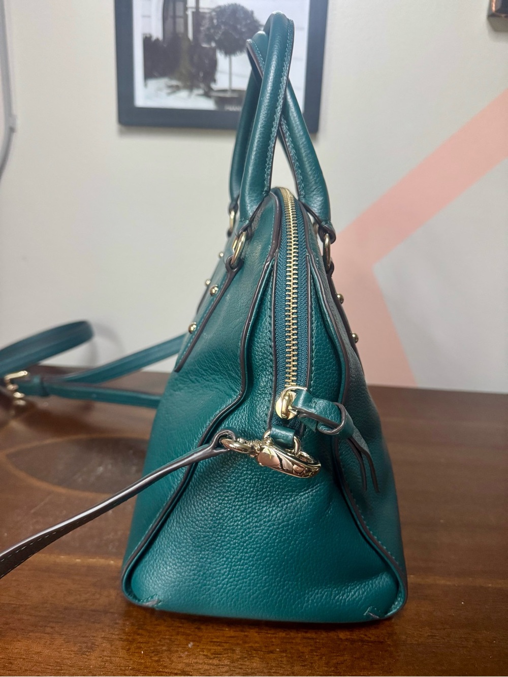 kate spade Dark Green Leather Dome Satchel - Picture 4 of 9